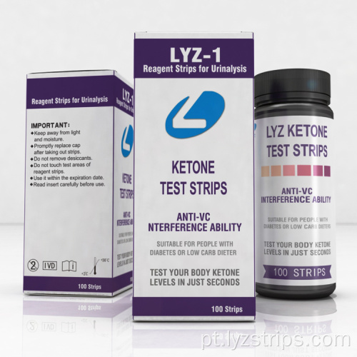 Tiras de teste de urina LYZ, tiras de teste de cetonas